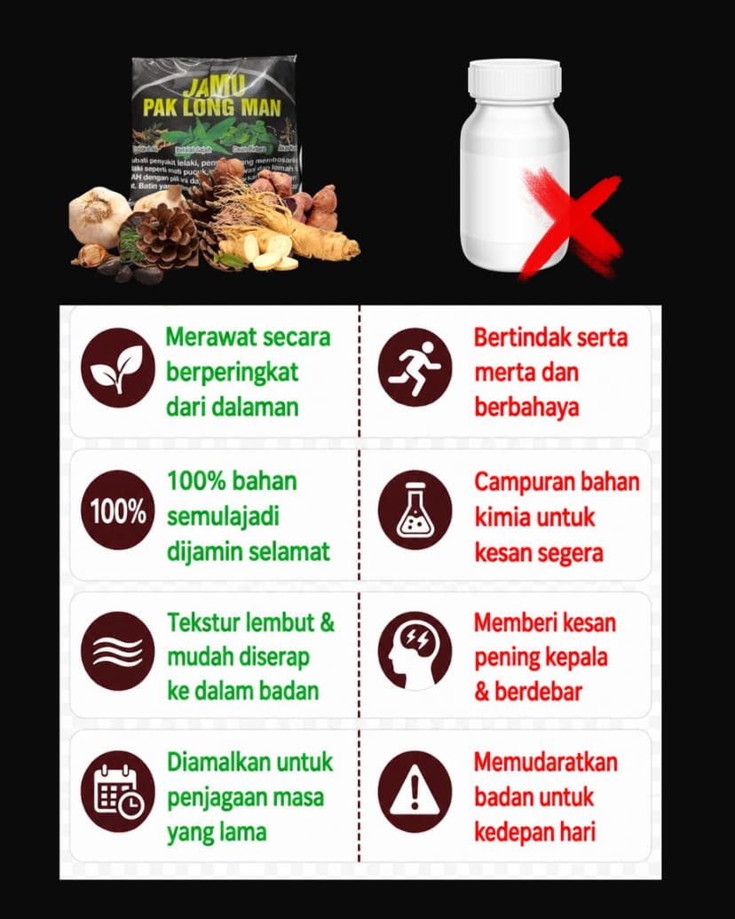 Beza jamu herba dengan ubat kimia